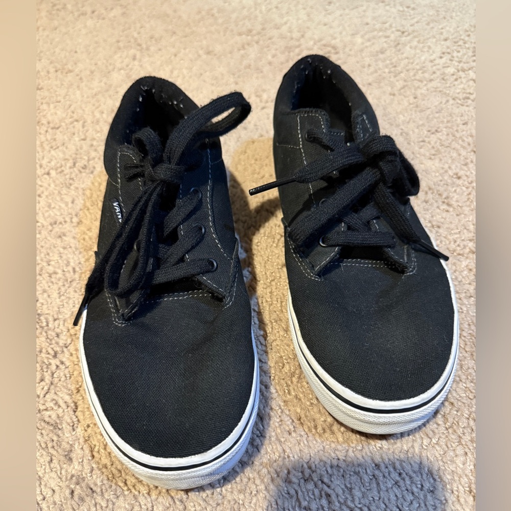 Vans Kids Black and White Canvas Sneakers